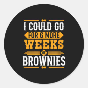 Funny Groundhog Day Dessert Design - 6 More Weeks Classic Round Sticker