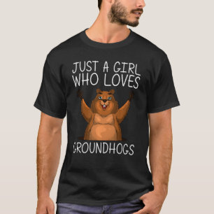 Funny Groundhog For Girls Kids Woodchuck Rodent T-Shirt