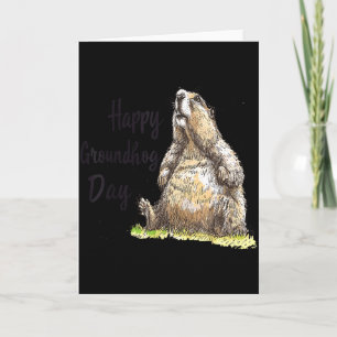 Funny Groundhog Holiday Men Women Kids Happy Groun Card