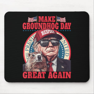 Funny Groundhog Make Groundhog Day Great Again Mouse Mat
