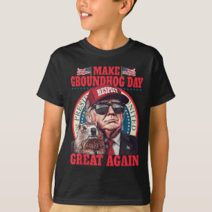 Funny Groundhog Make Groundhog Day Great Again T-Shirt