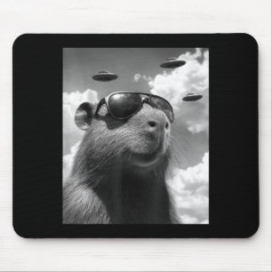 Funny Groundhog Selfie With Ufo Ground Hog Day Mouse Mat
