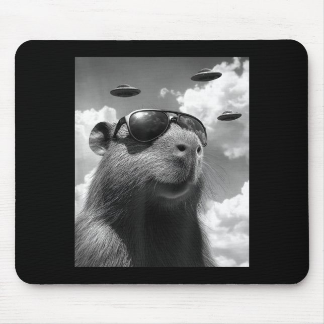 Funny Groundhog Selfie With Ufo Ground Hog Day  Mouse Mat (Front)