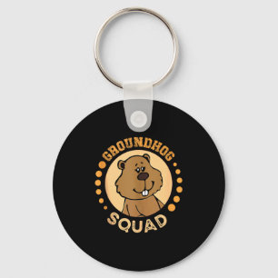 Funny Groundhog Squad Design Happy Groundhog Day 2 Key Ring