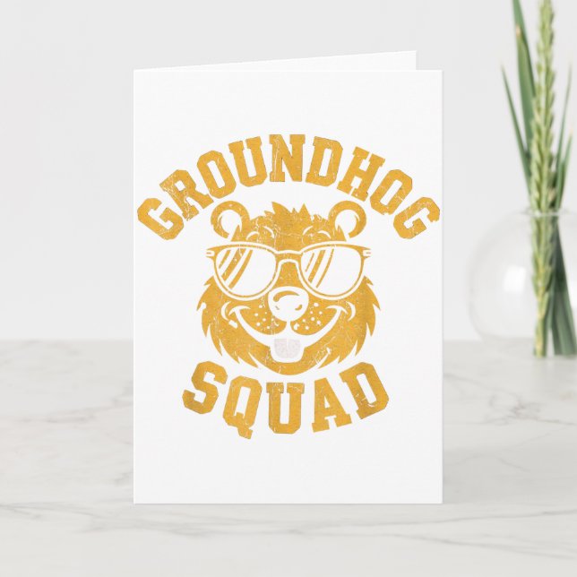 Funny Groundhog Squad Happy Groundhog Day 2025  Card (Front)
