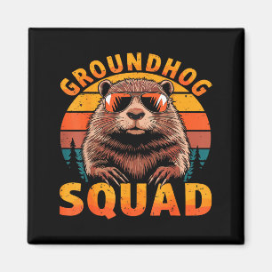 Funny Groundhog Squad Happy Groundhog Day 2025 Magnet