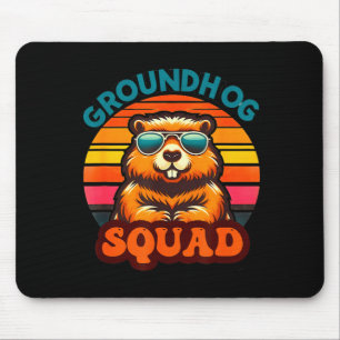 Funny Groundhog Squad Happy Groundhog Day 2025 Men Mouse Mat