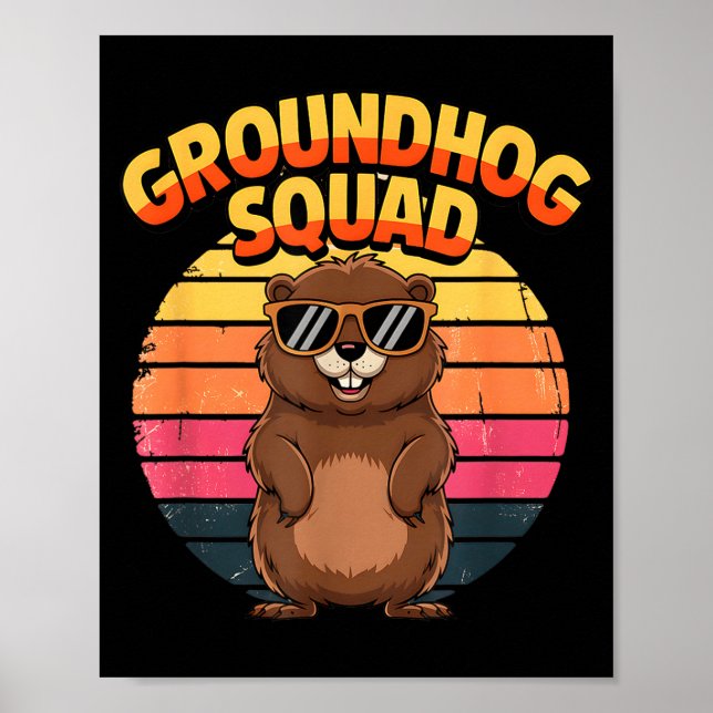 Funny Groundhog Squad Happy Groundhog Day 2025 Men Poster (Front)