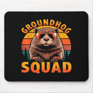 Funny Groundhog Squad Happy Groundhog Day 2025 Mouse Mat