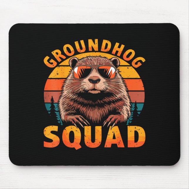 Funny Groundhog Squad Happy Groundhog Day 2025  Mouse Mat (Front)