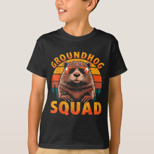 Funny Groundhog Squad Happy Groundhog Day 2025 T-Shirt
