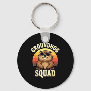 Funny Groundhog Squad Happy Groundhog Day Celebrat Key Ring