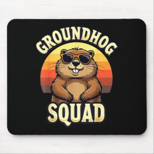 Funny Groundhog Squad Happy Groundhog Day Celebrat Mouse Mat