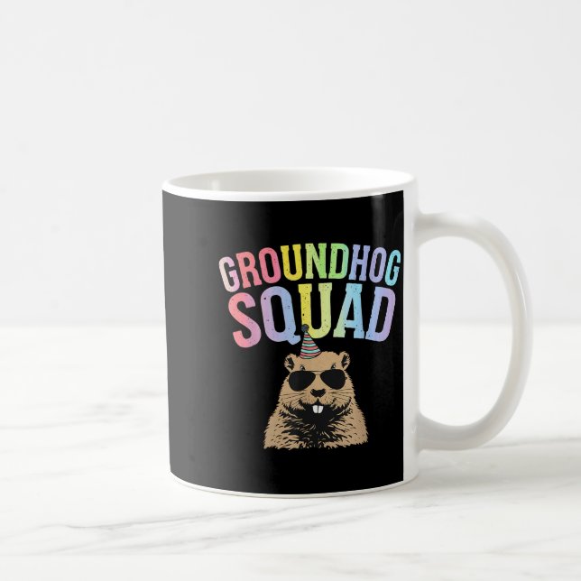 Funny Groundhog Squad Happy Groundhog Day Men Wome Coffee Mug (Right)