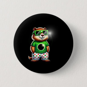 Funny Groundhog St, Patricks Day Solar Valentines 6 Cm Round Badge