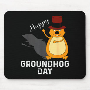 Funny Groundhog Tee For Happy Groundhog Day Lover  Mouse Mat