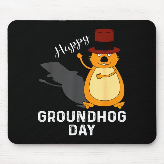 Funny Groundhog Tee For Happy Groundhog Day Lover  Mouse Mat (Front)