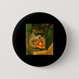 Funny Groundhog Woodchuck Eating Pizza Rodent Meme 6 Cm Round Badge