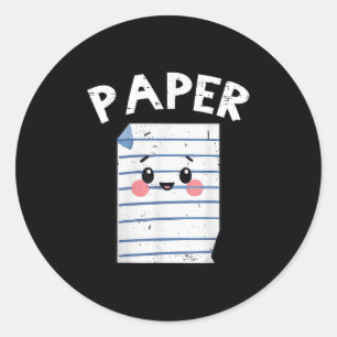 Funny Group Halloween Outfit - Rock Paper Scissors Classic Round Sticker