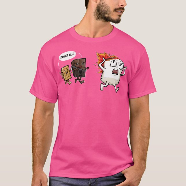 Funny Group Hug Campfire Marshmallow And Smores Me T-Shirt (Front)