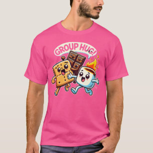 Funny Group Hug Marshmellow Smores Outdoor Camping T-Shirt