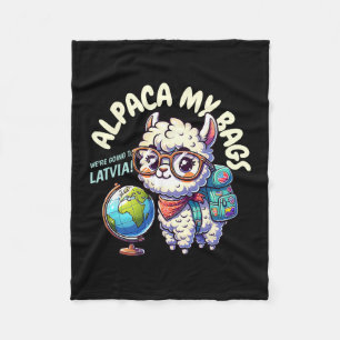 Funny Group Latvia Vacation And Riga Trip  Fleece Blanket