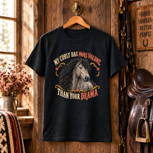 Funny Grulla American Bashkir Curly Horse Art T-Shirt