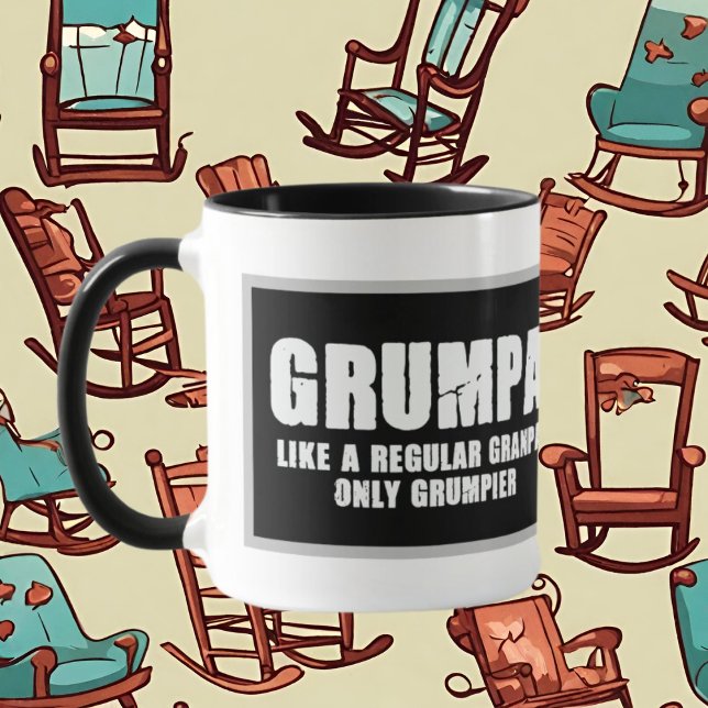 funny grump Grandpa word art add monogram Mug (Creator Uploaded)