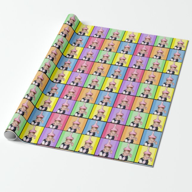 Funny grumpy baby wrapping paper (Unrolled)