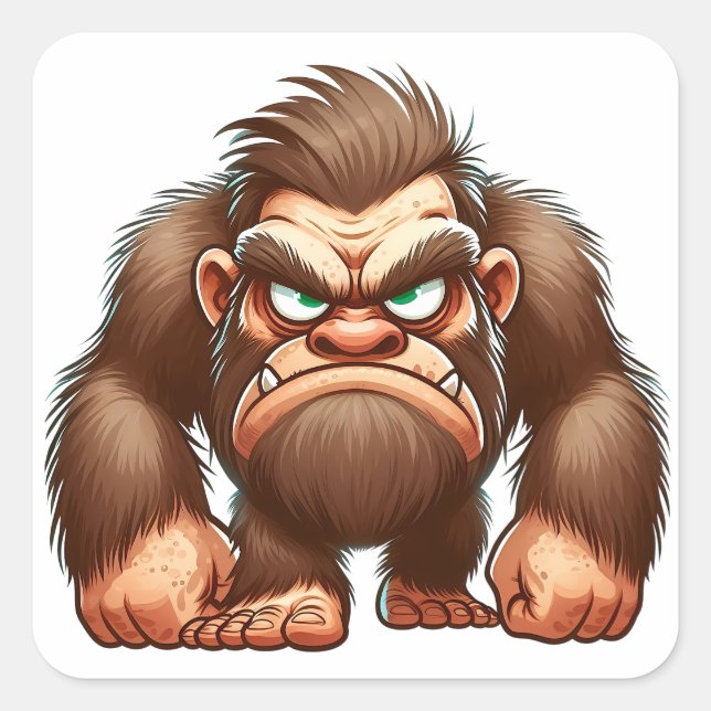 Funny grumpy Bigfoot Sticker | Sasquatch Decal (Front)