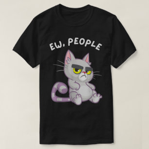 Funny Grumpy Cat Anti Social Design T-Shirt