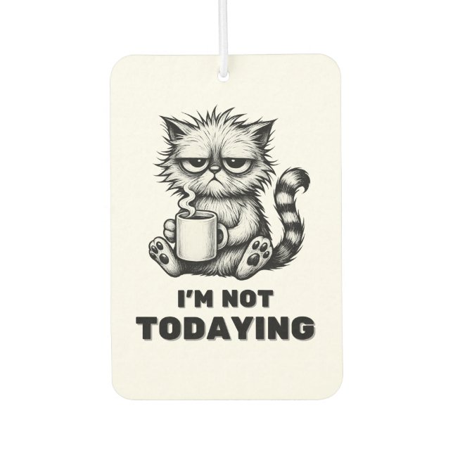 Funny Grumpy Cat Coffee Car Accessory  Car Air Freshener (Front)