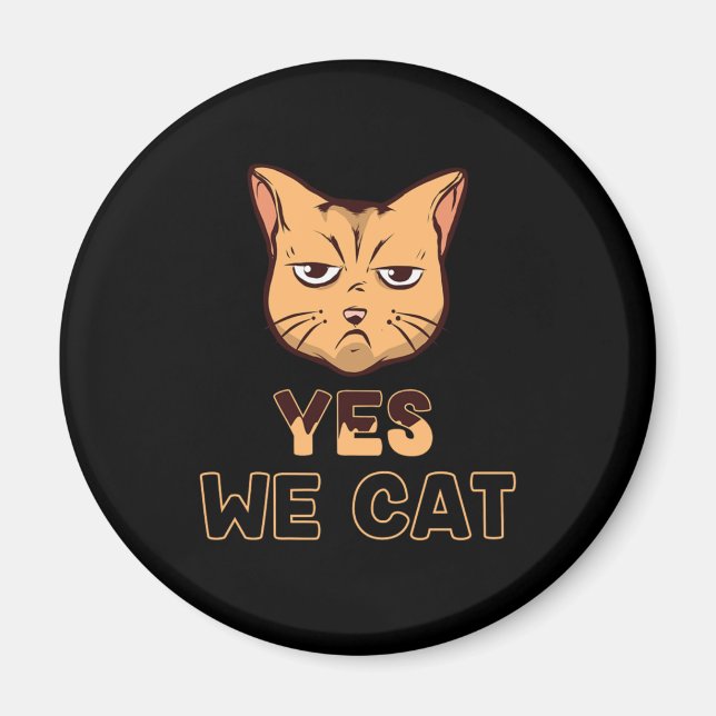 Funny Grumpy Cat Face Feline Animals Kitten Owner Magnet (Front)