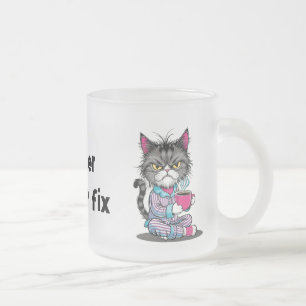 Funny Grumpy Cat Frosted Mug w/ Your Name-editable