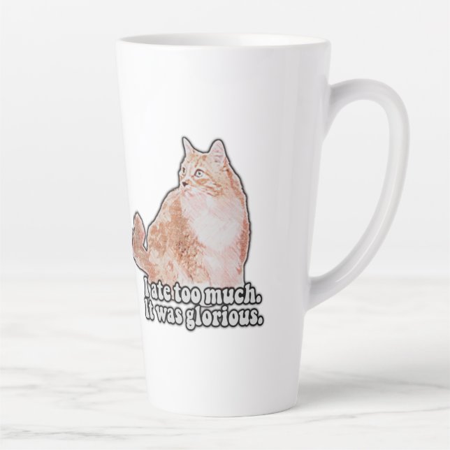 Funny grumpy cat meme for cat and kitty lovers latte mug (Right)