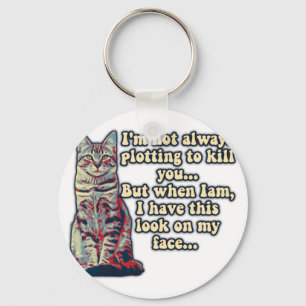 Funny grumpy cat meme for cat lovers and owners key ring