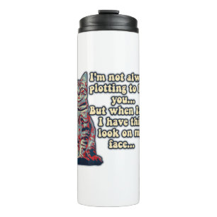 Funny grumpy cat meme for cat lovers and owners thermal tumbler