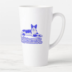 Funny grumpy cat meme for cat owners & lovers latte mug