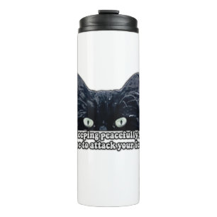 Funny grumpy cat meme for kitten owners &cat lover thermal tumbler