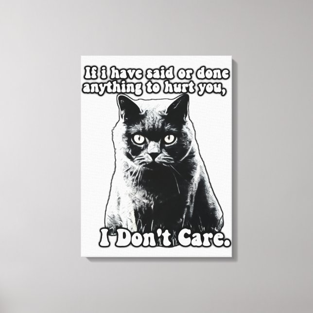 Funny grumpy cat meme for kitten persons & owners canvas print (Front)