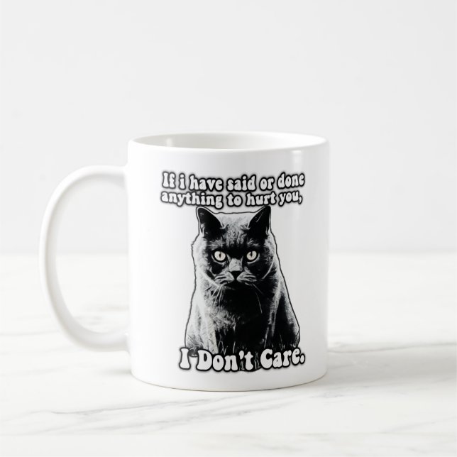 Funny grumpy cat meme for kitten persons & owners coffee mug (Left)