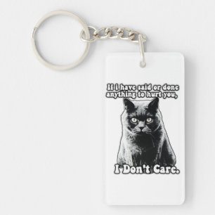 Funny grumpy cat meme for kitten persons & owners key ring