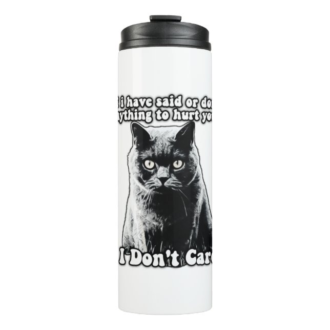 Funny grumpy cat meme for kitten persons & owners thermal tumbler (Front)
