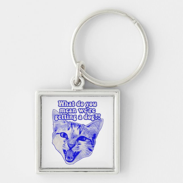 Funny grumpy cat meme for kitty and cat lovers key ring (Front)