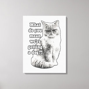 Funny grumpy cat meme for kitty lovers and owners canvas print
