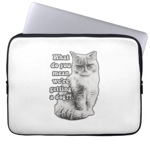 Funny grumpy cat meme for kitty lovers and owners laptop sleeve