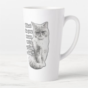 Funny grumpy cat meme for kitty lovers and owners latte mug