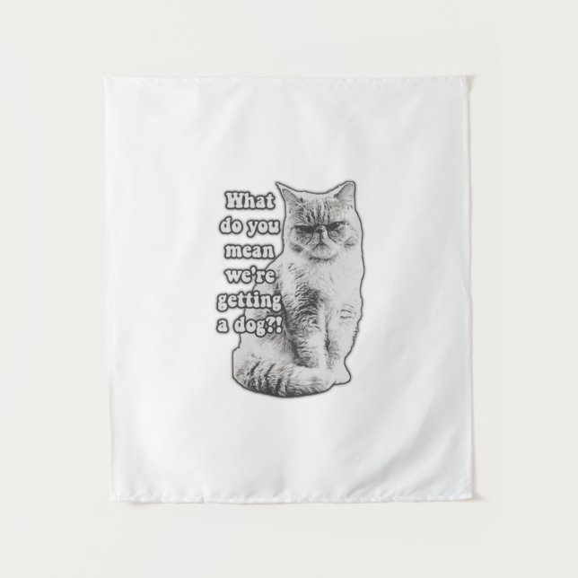 Funny grumpy cat meme for kitty lovers and owners tapestry (Front)