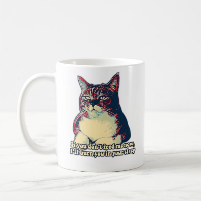 Funny grumpy cat meme for kitty owners and lovers coffee mug (Left)