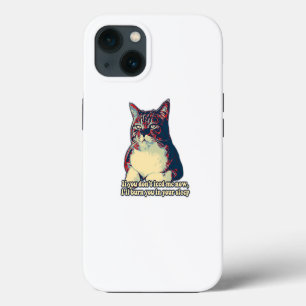 Funny grumpy cat meme for kitty owners and lovers iPhone 13 case